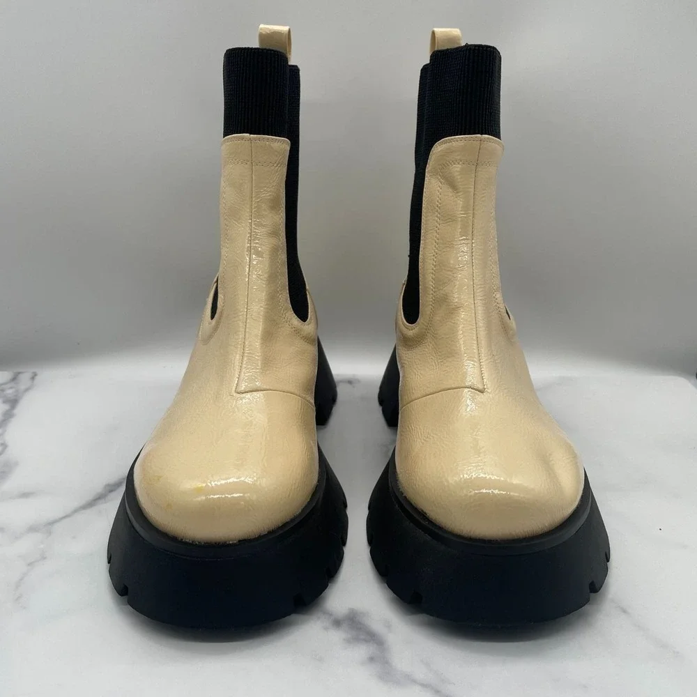 Sam Edelman Boots Womens 10 Chelsea Lug Circus Platform Cream‎ Grunge Minimalist